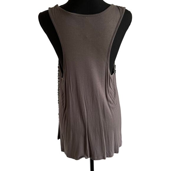 Gudi - Silver Metallic Sequin Front Tank Top - XL - Picture 3 of 7